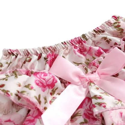 2-teiliges Sommer-Outfit für Baby-Mädchen – Kurzarm-Romper mit Print + Hose | Neugeborenen-Set 0–18 Monate