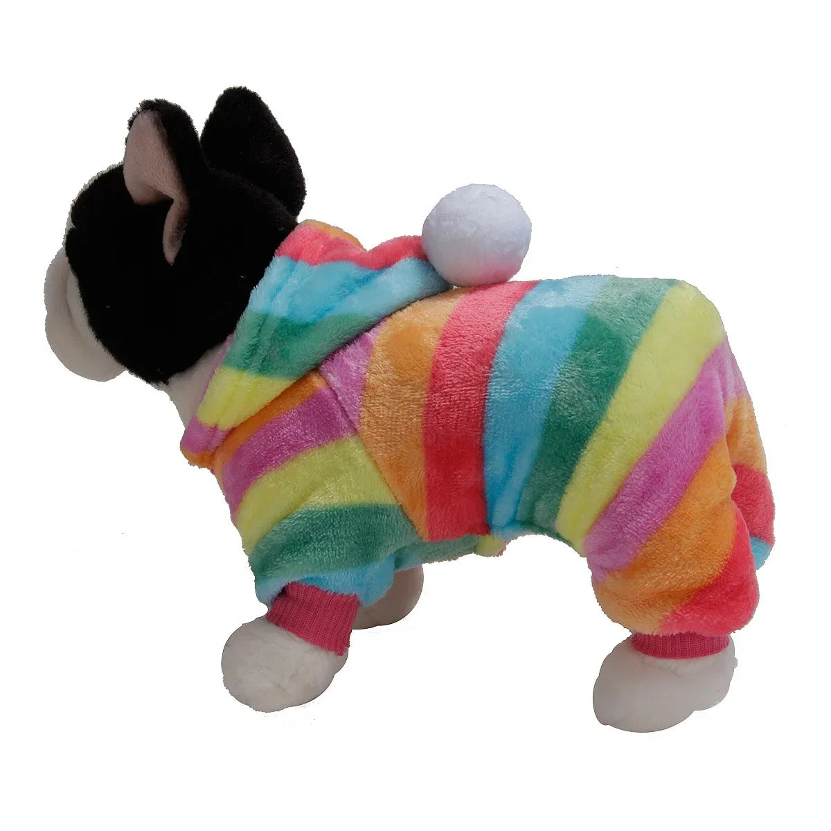 Weiche Flanell-Hundepyjama mit Streifen – Warmes Vierbeiniges Haustierkostüm für Herbst & Winter