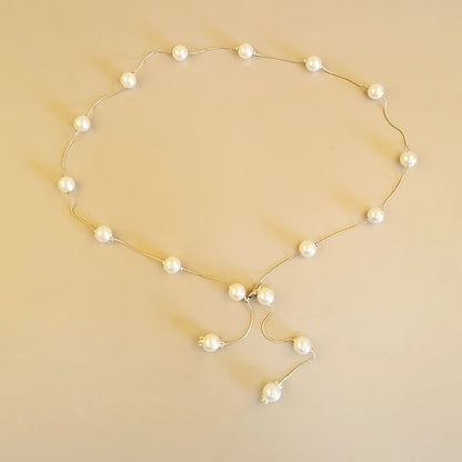 Eleganter Damen Taillengürtel – Verstellbare Kette mit Acrylperlen in Gold oder Silber | Dünner, stilvoller Schmuckgürtel für Kleider