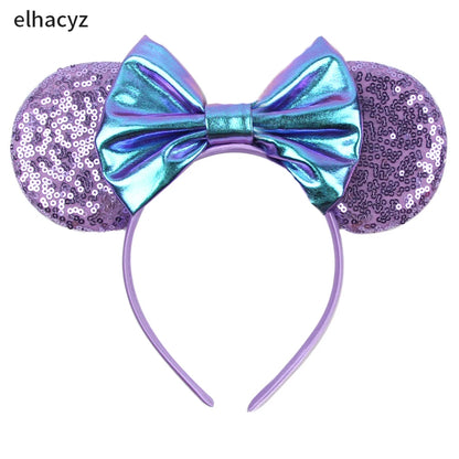 2025 Disney Minnie Maus Haarreif mit Stickerei & Pailletten – Party-Accessoire für Kinder & Erwachsene