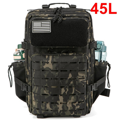 QT&QY Taktischer Rucksack 25L/45L – Outdoor Survival Bug Out Bag für Männer & Frauen – Schulrucksack mit Flaschenhalter