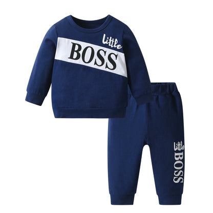 2-teiliges Baby-Set für Herbst – Langarm-Shirt mit Schriftzug & Hose – Unisex Baumwoll-Outfit für Neugeborene & Kleinkinder (0–24 Monate)