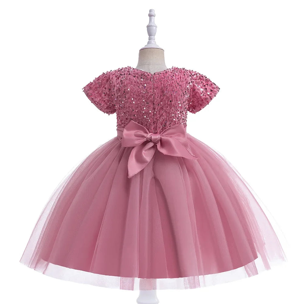 Elegantes Prinzessinnenkleid für Mädchen mit Pailletten & Tüll – Festliches Kleid für Auftritte, Feiern & besondere Anlässe