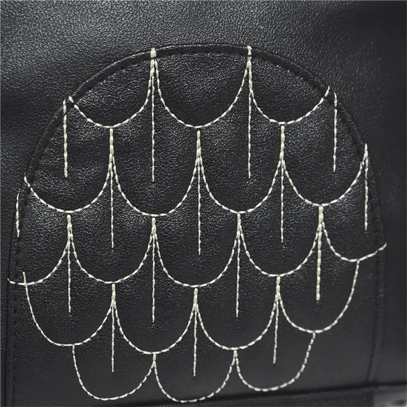 Damen Rucksack – Stylischer Eulen-Rucksack aus schwarzem PU-Leder mit Applikationen – Trendiger Begleiter für Alltag & Freizeit