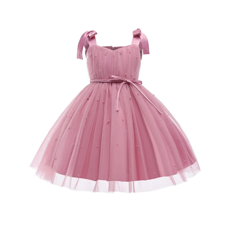 Elegantes Weihnachtskleid für Mädchen – Rückenfreies Prinzessinnenkleid mit Schleife – Festliches Ballkleid für Gala, Geburtstag & Hochzeit (Grün)