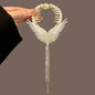 Elegante Haarkralle mit Blumen-Quaste – Schmetterling, Strass & Perlen – Haarclip für Damen | Dutt- & Zopfhalter Accessoire
