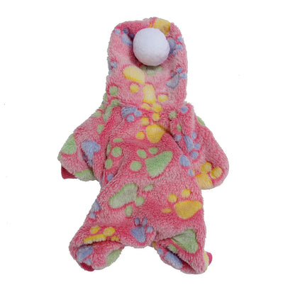 Weiche Flanell-Hundepyjama mit Streifen – Warmes Vierbeiniges Haustierkostüm für Herbst & Winter