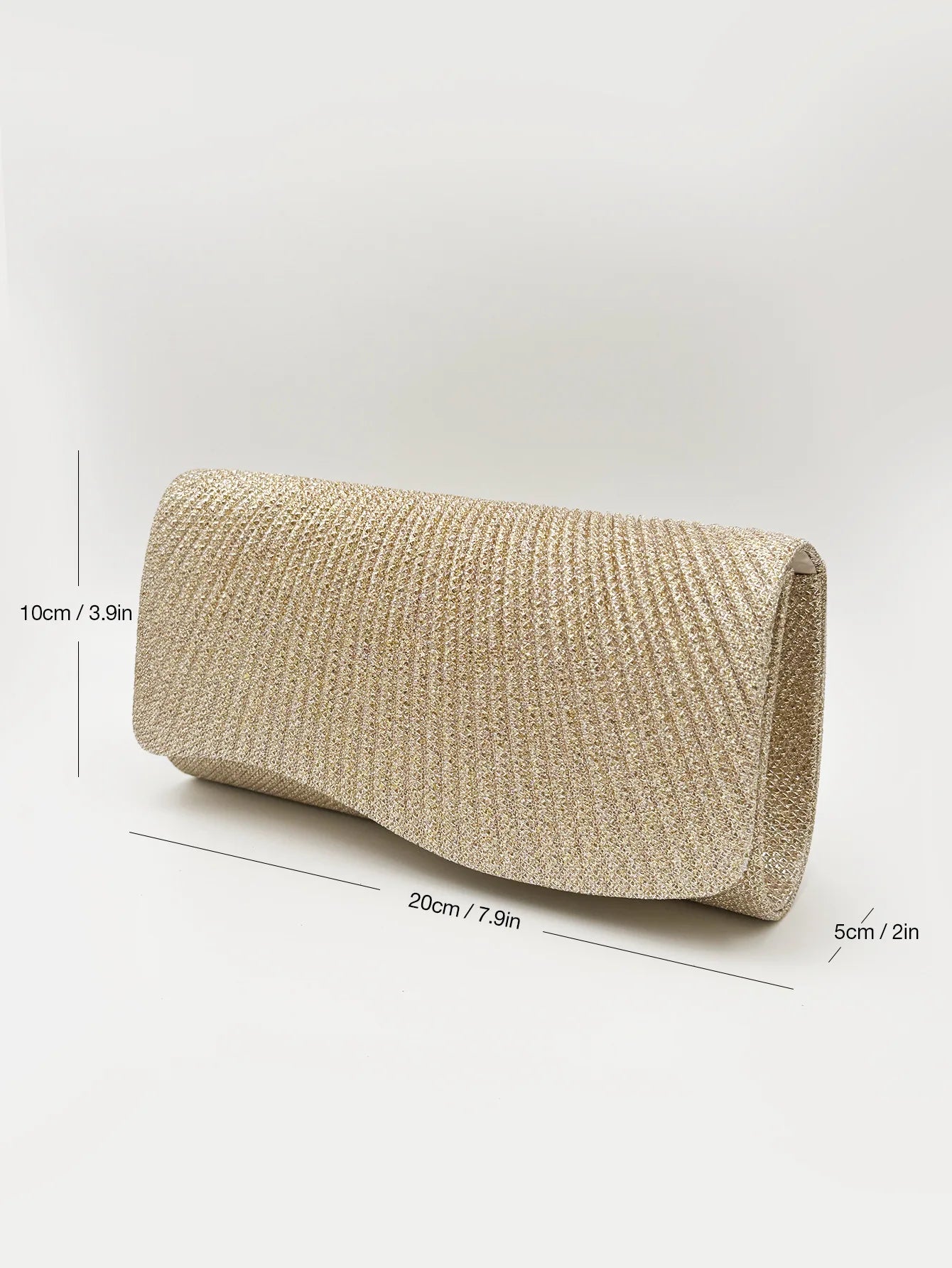 Damen Glitzer Clutch – Envelope-Abendtasche mit Kette in Silber – Elegante Mini-Handtasche für Hochzeit & Party