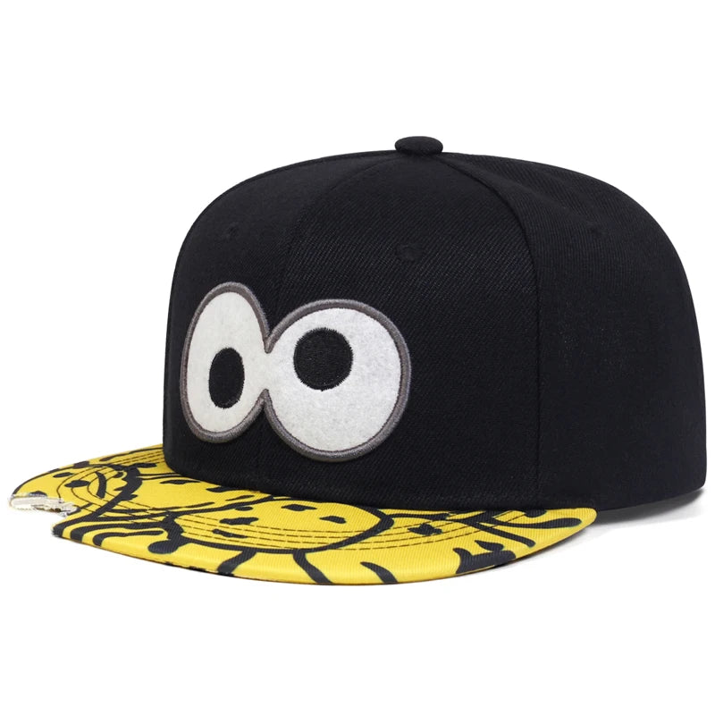 Unisex Baseballcap mit Eye & Pizza Stickerei – Verstellbare Hip-Hop Mütze für Frühling & Herbst | Casual Streetwear