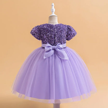 Elegantes Prinzessinnenkleid für Mädchen mit Pailletten & Tüll – Festliches Kleid für Auftritte, Feiern & besondere Anlässe