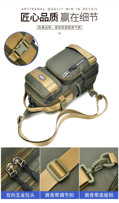 Große Herren Gürteltasche / Crossbody Bag – Leichte Oxford Brusttasche mit hoher Kapazität – Schultertasche für Alltag & Freizeit