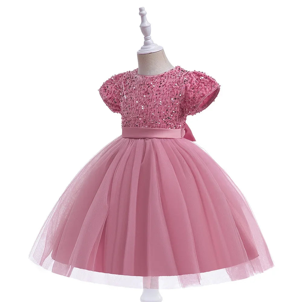 Elegantes Prinzessinnenkleid für Mädchen mit Pailletten & Tüll – Festliches Kleid für Auftritte, Feiern & besondere Anlässe