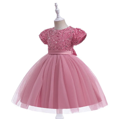 Elegantes Prinzessinnenkleid für Mädchen mit Pailletten & Tüll – Festliches Kleid für Auftritte, Feiern & besondere Anlässe