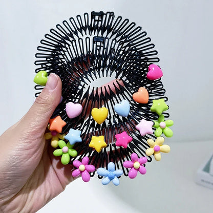 Y2K Haar-Accessoires für Mädchen – 1/3 Stück Haarreif-Kämme mit bunten Sternen & Häschen-Motiv | Süße Haarspangen für Prinzessinnen & Kinder
