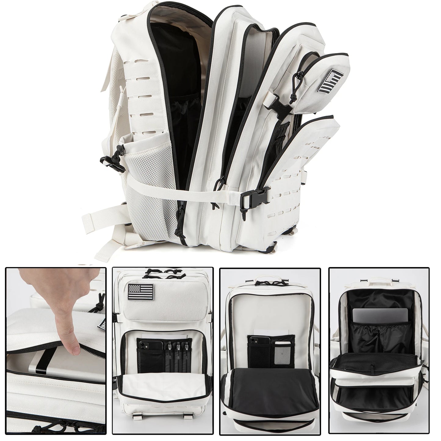 QT&QY Taktischer Rucksack 25L/45L – Outdoor Survival Bug Out Bag für Männer & Frauen – Schulrucksack mit Flaschenhalter
