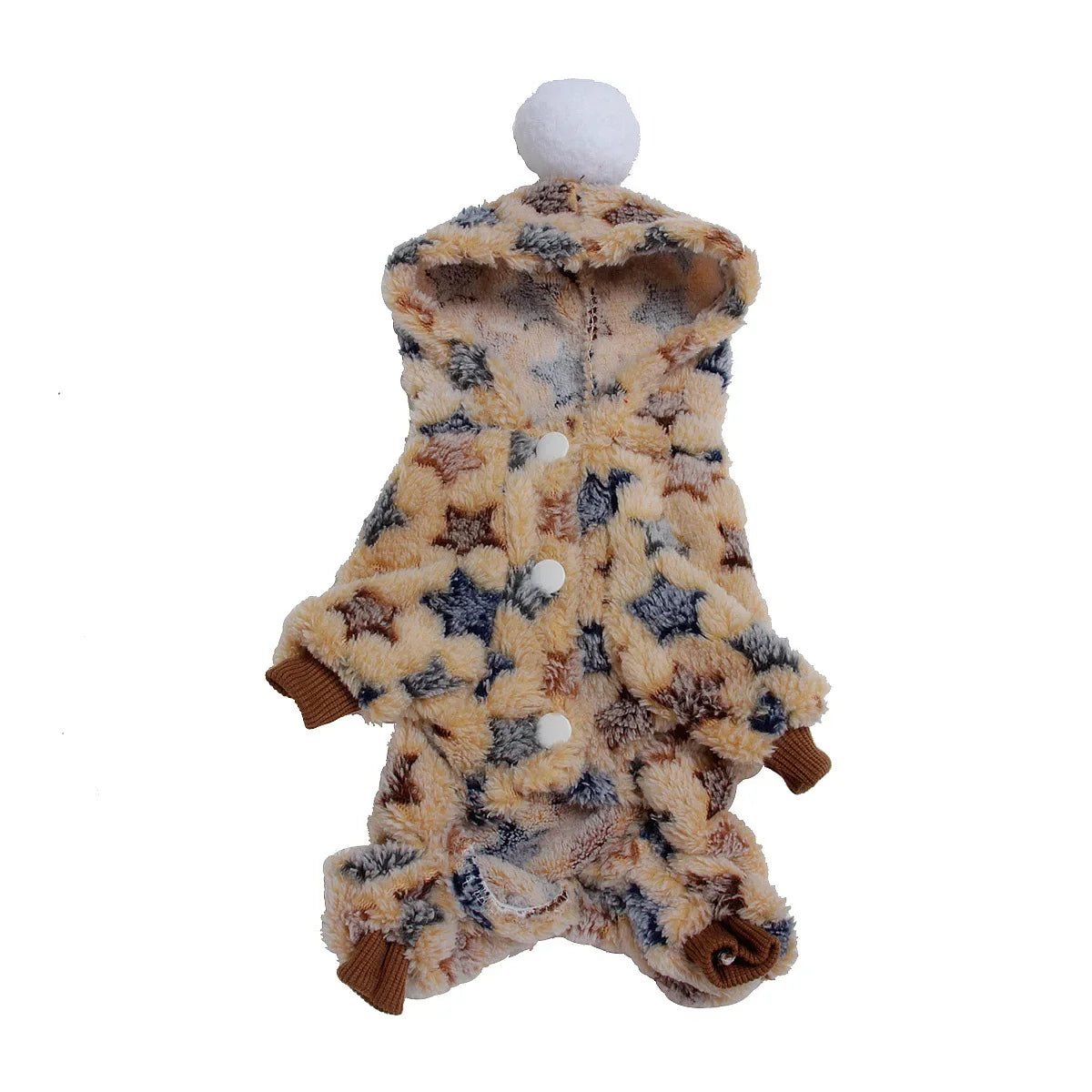 Weiche Flanell-Hundepyjama mit Streifen – Warmes Vierbeiniges Haustierkostüm für Herbst & Winter