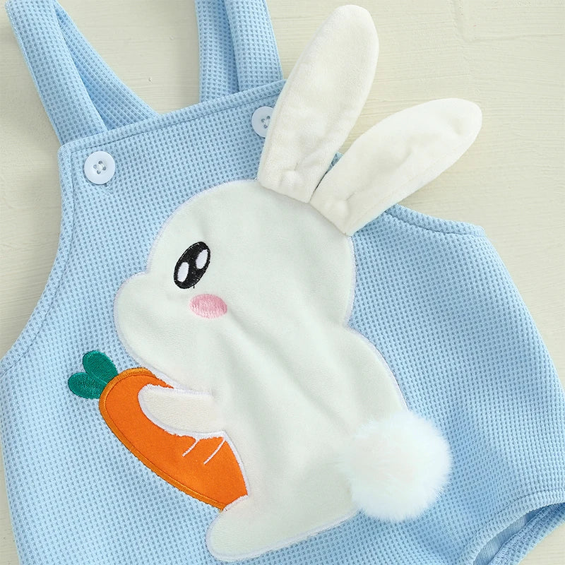 Neugeborenen Oster-Outfit – Baby Body mit Hasenstickerei & passender Mütze – 2-teiliges Set für Jungen & Mädchen