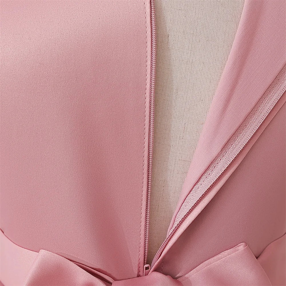 Prinzessinnenkleid für Mädchen mit Tüll & Stickerei – Rosa Partykleid mit Schleife & Schleppe – Für Geburtstag, Show & festliche Anlässe