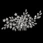 Silberner Haarkamm mit Perlen & Strass – Handgefertigtes elegantes Haarschmuck-Accessoire für Damen & Bräute