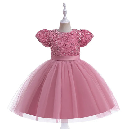 Elegantes Prinzessinnenkleid für Mädchen mit Pailletten & Tüll – Festliches Kleid für Auftritte, Feiern & besondere Anlässe