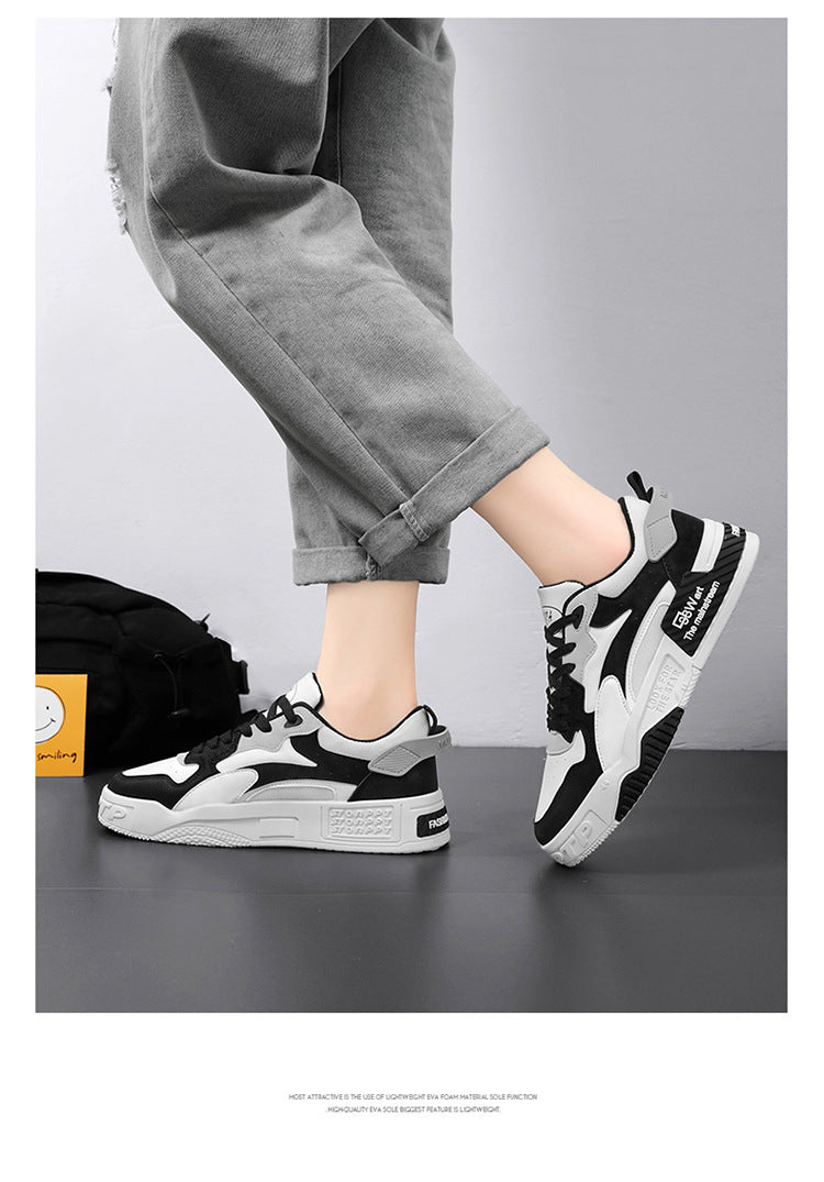 Herren Sneaker Herbst 2023 – Bequeme Plattform-Schuhe | Trendige weiße Schnürsneaker – Vulcanisierte Freizeitschuhe