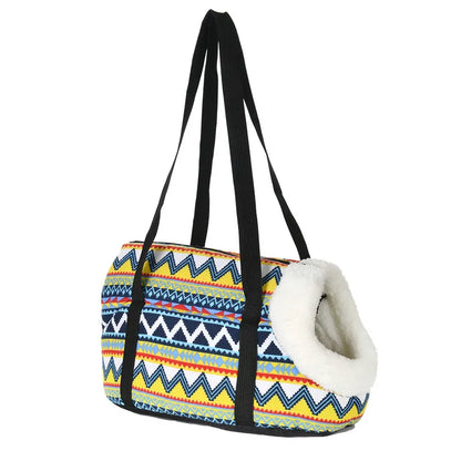 Klassische Haustiertragetasche für kleine Hunde & Katzen – Weiche Schultertasche mit Trageriemen, Outdoor-Reisetasche