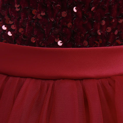 Elegantes Prinzessinnenkleid für Mädchen mit Pailletten & Tüll – Festliches Kleid für Auftritte, Feiern & besondere Anlässe