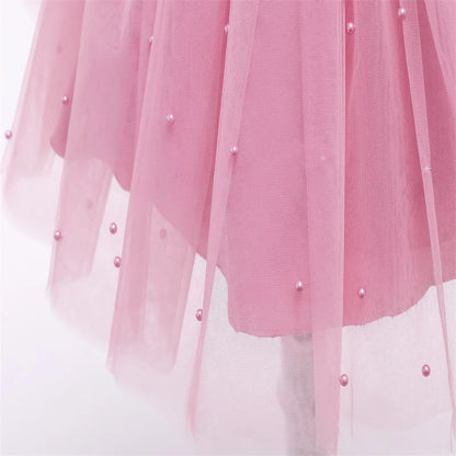 Vintage Prinzessinnenkleid mit Spitze & Stickerei – Luxuriöses Partykleid für Mädchen mit Rüschen & Goldakzenten (1–5 Jahre)