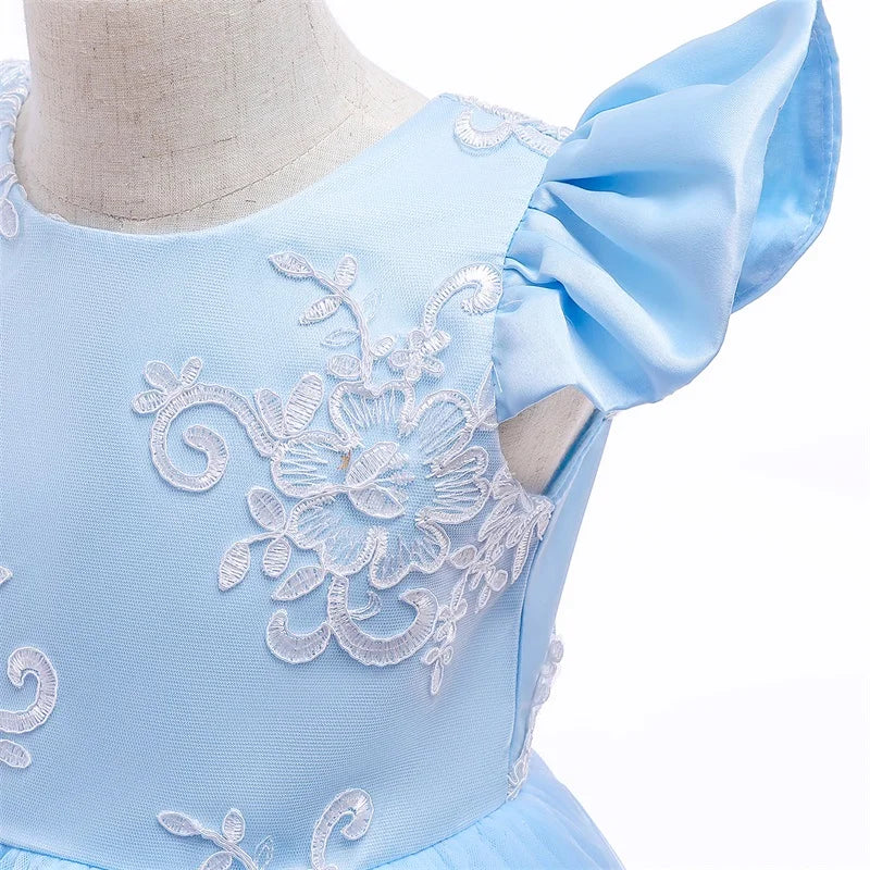 Elegantes Weihnachtskleid für Mädchen – Rückenfreies Prinzessinnenkleid mit Schleife – Festliches Ballkleid für Gala, Geburtstag & Hochzeit (Grün)