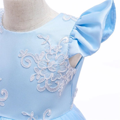 Elegantes Weihnachtskleid für Mädchen – Rückenfreies Prinzessinnenkleid mit Schleife – Festliches Ballkleid für Gala, Geburtstag & Hochzeit (Grün)