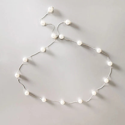 Eleganter Damen Taillengürtel – Verstellbare Kette mit Acrylperlen in Gold oder Silber | Dünner, stilvoller Schmuckgürtel für Kleider