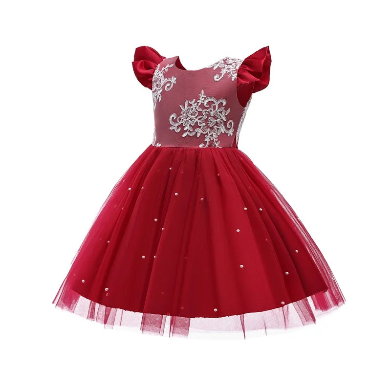 Elegantes Weihnachtskleid für Mädchen – Rückenfreies Prinzessinnenkleid mit Schleife – Festliches Ballkleid für Gala, Geburtstag & Hochzeit (Grün)