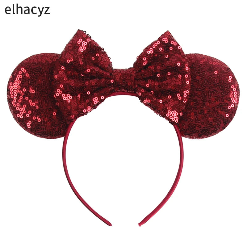 2025 Disney Minnie Maus Haarreif mit Stickerei & Pailletten – Party-Accessoire für Kinder & Erwachsene