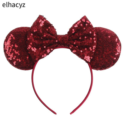 2025 Disney Minnie Maus Haarreif mit Stickerei & Pailletten – Party-Accessoire für Kinder & Erwachsene