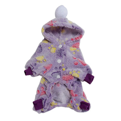 Weiche Flanell-Hundepyjama mit Streifen – Warmes Vierbeiniges Haustierkostüm für Herbst & Winter