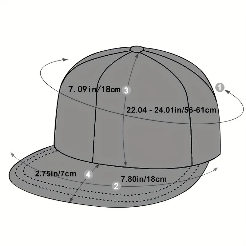 Fashion Hip Hop Baseball Cap mit “P”-Stickerei – Verstellbare Snapback-Cap mit Hörnern für Herren – Streetwear Stil