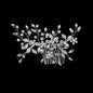 Silberner Haarkamm mit Perlen & Strass – Handgefertigtes elegantes Haarschmuck-Accessoire für Damen & Bräute