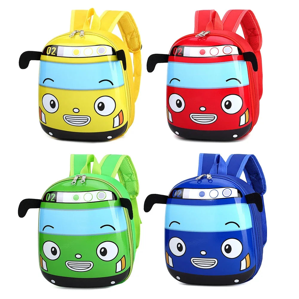 Süßer 3D Cartoon Schulrucksack für Kinder – Bus-Motiv für Jungen & Mädchen – Kindergarten Tasche 2–5 Jahre