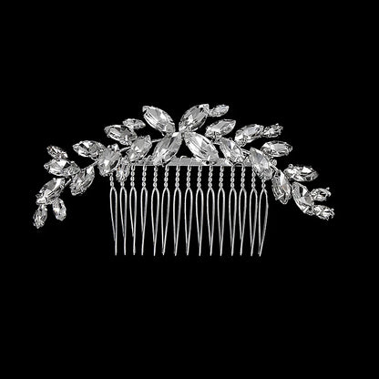 Silberner Haarkamm mit Perlen & Strass – Handgefertigtes elegantes Haarschmuck-Accessoire für Damen & Bräute