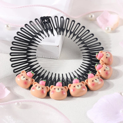 Y2K Haar-Accessoires für Mädchen – 1/3 Stück Haarreif-Kämme mit bunten Sternen & Häschen-Motiv | Süße Haarspangen für Prinzessinnen & Kinder