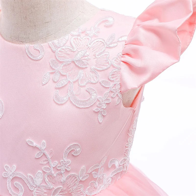 Elegantes Weihnachtskleid für Mädchen – Rückenfreies Prinzessinnenkleid mit Schleife – Festliches Ballkleid für Gala, Geburtstag & Hochzeit (Grün)