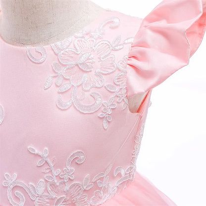 Elegantes Weihnachtskleid für Mädchen – Rückenfreies Prinzessinnenkleid mit Schleife – Festliches Ballkleid für Gala, Geburtstag & Hochzeit (Grün)