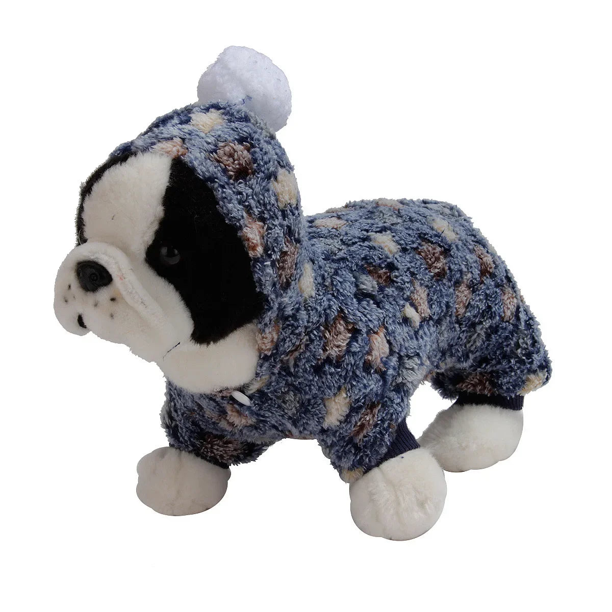 Weiche Flanell-Hundepyjama mit Streifen – Warmes Vierbeiniges Haustierkostüm für Herbst & Winter