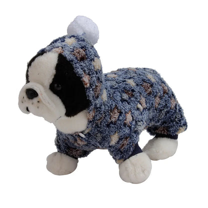 Weiche Flanell-Hundepyjama mit Streifen – Warmes Vierbeiniges Haustierkostüm für Herbst & Winter