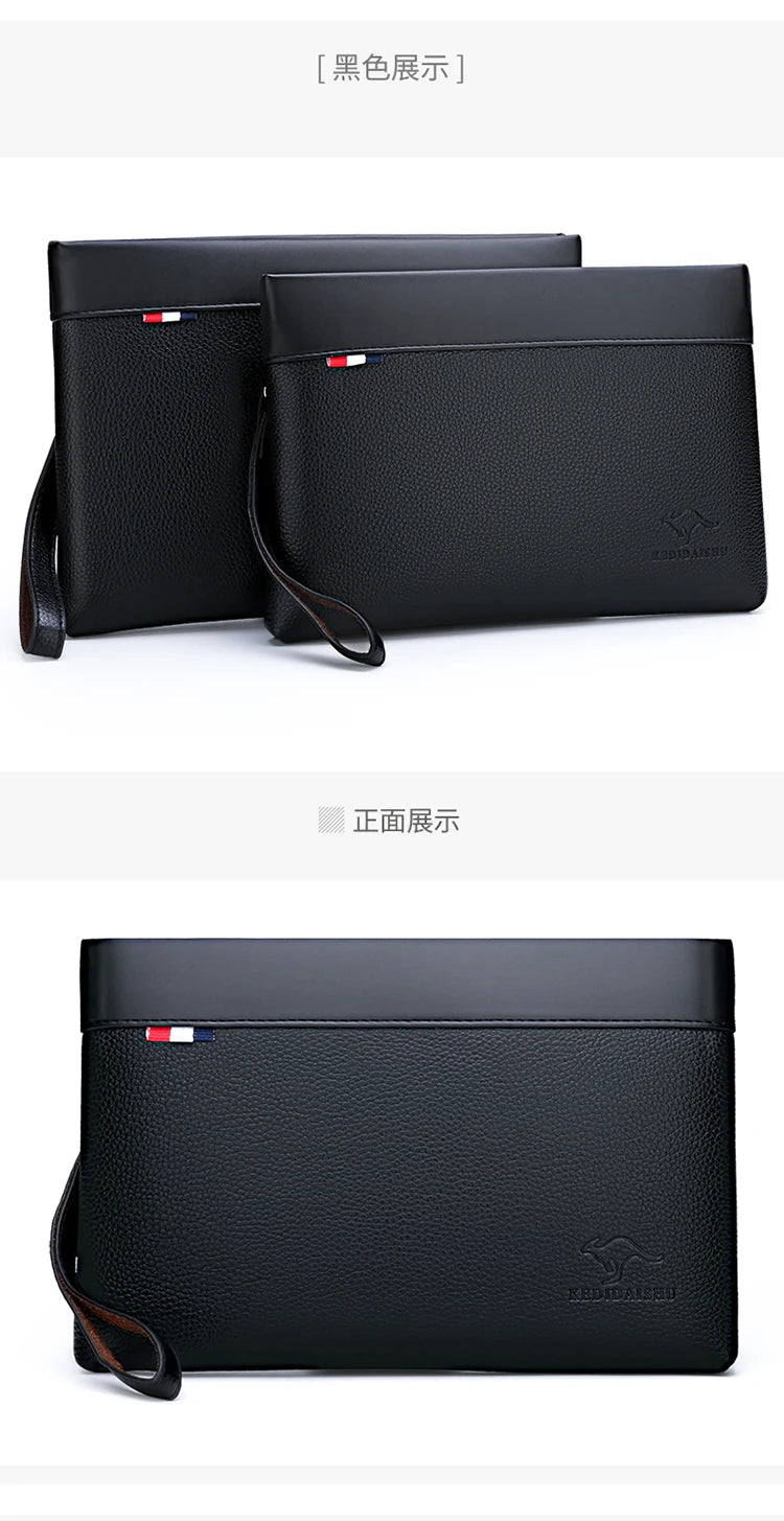 Herren Clutch Tasche – Elegante Business-Handtasche aus weichem PU-Leder – Stylische Freizeit- und Gürteltasche