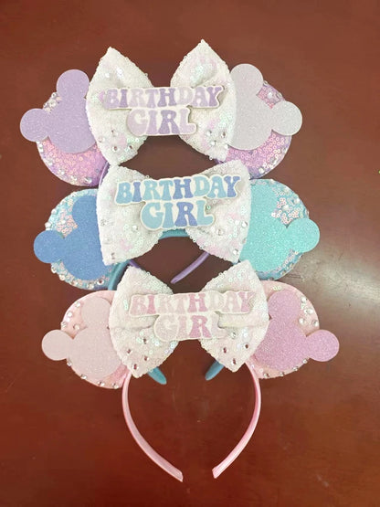 2024 Disney Mickey & Minnie Maus Ohren Haarreif – Glitzernde Sequin-Schleife – Für Kinder & Erwachsene – DIY Disneyland Accessoire