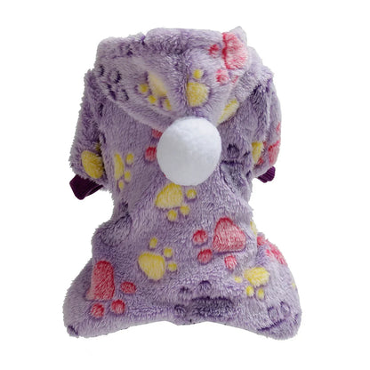 Weiche Flanell-Hundepyjama mit Streifen – Warmes Vierbeiniges Haustierkostüm für Herbst & Winter