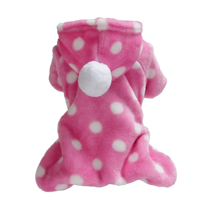 Weiche Flanell-Hundepyjama mit Streifen – Warmes Vierbeiniges Haustierkostüm für Herbst & Winter