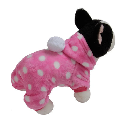 Weiche Flanell-Hundepyjama mit Streifen – Warmes Vierbeiniges Haustierkostüm für Herbst & Winter