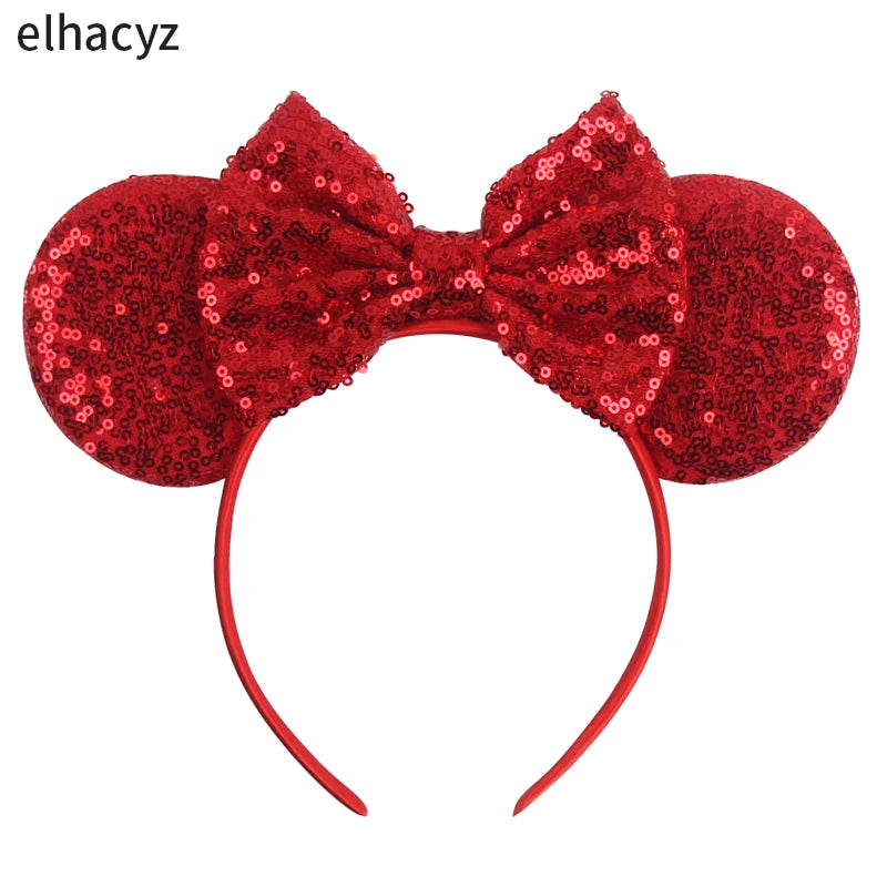 2025 Disney Minnie Maus Haarreif mit Stickerei & Pailletten – Party-Accessoire für Kinder & Erwachsene